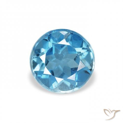 0.88ct 天然 ロンドンブルー トパーズ, ラウンド, VS