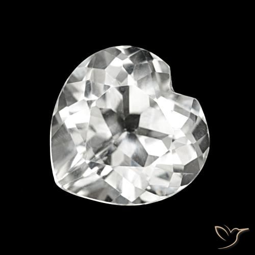 4.33ct ホワイト トパーズ, 心臓, VVS-VS
