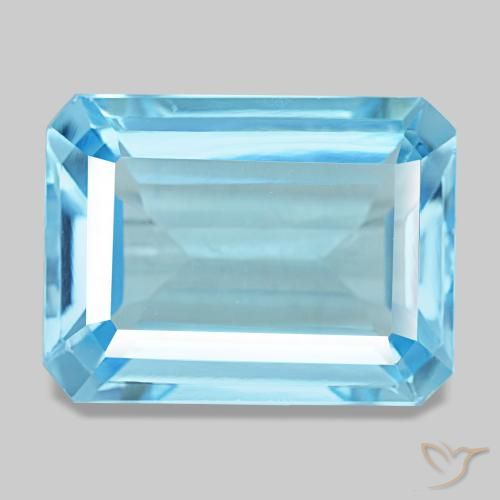 14.71ct ブルー トパーズ, エメラルドカット, VS