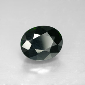 3.44カラットの天然Black Greenトルマリン（9.9×8 mm・オーバルカット）