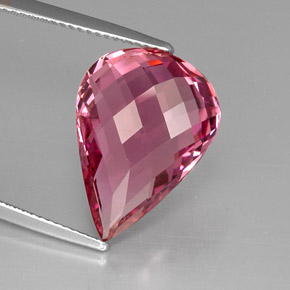 9.65カラットの天然ローズピンクトルマリン（18.1×13.2 mm・洋梨の形）