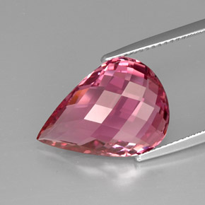 9.65カラットの天然ローズピンクトルマリン（18.1×13.2 mm・洋梨の形）