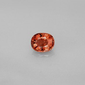 0.87カラットの天然ブロンズオレンジトルマリン（6.5×5.3 mm・オーバルカット）
