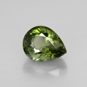 1.85カラットの天然グリーントルマリン（8.6×6.7 mm・洋梨の形）