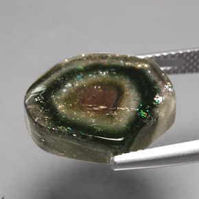 10.79カラットの天然マルチカラートルマリン（15.5×15.1 mm・透明）