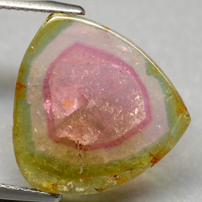 7.50カラットの天然ウォーターメロントルマリン（17.9×17.3 mm・透明）