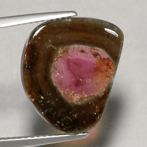 6.79カラットの天然マルチカラートルマリン（16.5×13.5 mm・透明）