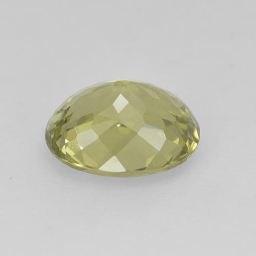 1.25カラットの天然Light Greenish Yellow トルマリン（7.6×6.1 mm・オーバルカット）