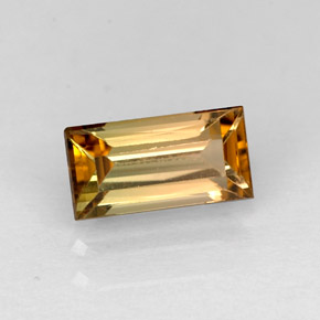 1.03カラットの天然ゴールデンイエロートルマリン（8×4.1 mm・バゲット）
