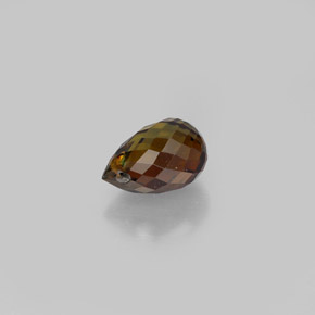 0.89カラットの天然緑がかったオレンジトルマリン（6.6×4.3 mm・ブリオレット）