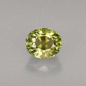 1.29カラットの天然黄色がかった緑トルマリン（7.1×6 mm・オーバルカット）