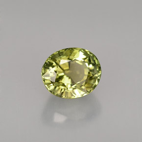 1.29カラットの天然黄色がかった緑トルマリン（7.1×6 mm・オーバルカット）