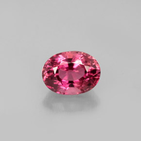 1.08カラットの天然レッドピンクトルマリン（7.1×5.3 mm・オーバルカット）