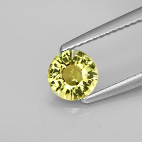 0.71カラットの天然ゴールデングリーントルマリン（5.89 mm・ラウンドカット）