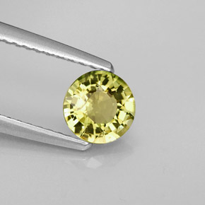 0.71カラットの天然ゴールデングリーントルマリン（5.89 mm・ラウンドカット）