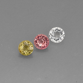 カラットの天然マルチカラートルマリン（5.18 mm・ラウンドカット）