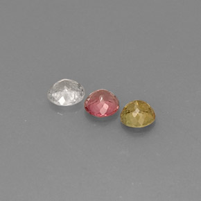カラットの天然マルチカラートルマリン（5.18 mm・ラウンドカット）