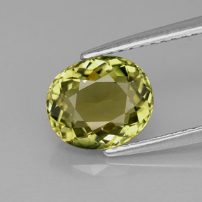 1.93カラットの天然ゴールデングリーントルマリン（8.6×7.4 mm・オーバルカット）