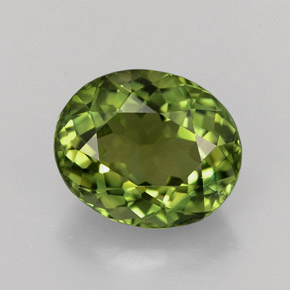 1.85カラットの天然ゴールドグリーントルマリン（8.4×7 mm・オーバルカット）