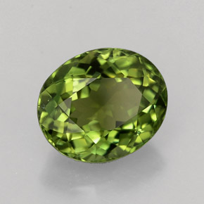 1.85カラットの天然ゴールドグリーントルマリン（8.4×7 mm・オーバルカット）
