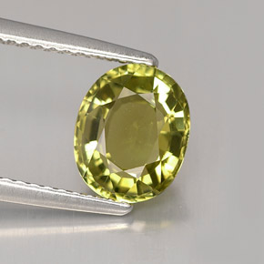 1.86カラットの天然ゴールデングリーントルマリン（8.5×7.1 mm・オーバルカット）