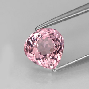 1.61カラットの天然ローズピンクトルマリン（7.6×7.3 mm・洋梨の形）