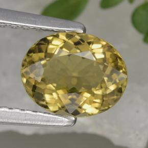 1.13カラットの天然薄いゴールドトルマリン（7.6×6.3 mm・オーバルカット）