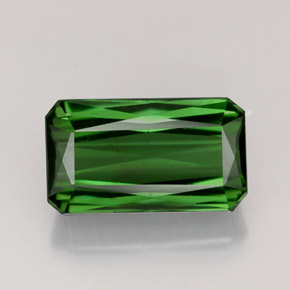 4.35カラットの天然グリーントルマリン（12×7 mm・エメラルドカット）