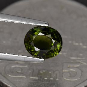 1.23カラットの天然ディープグリーントルマリン（6.9×5.8 mm・オーバルカット）