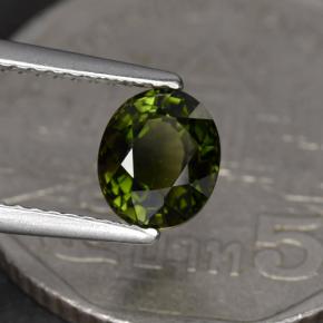 1.23カラットの天然ディープグリーントルマリン（6.9×5.8 mm・オーバルカット）