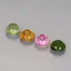 カラットの天然マルチカラートルマリン（5.58 mm・ラウンドカット）