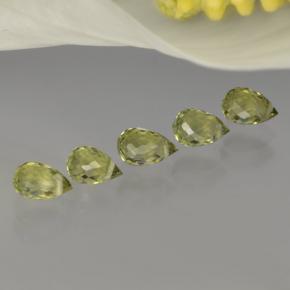 カラットの天然ゴールデングリーントルマリン（4.8×3.2 mm・ブリオレット）