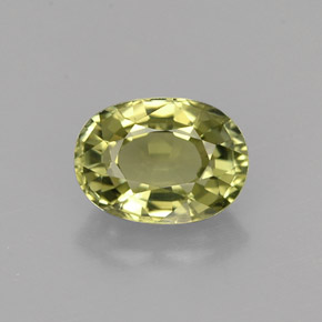 0.99カラットの天然ゴールデングリーントルマリン（7.1×5.2 mm・オーバルカット）