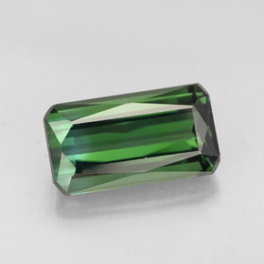2.82カラットの天然青みがかった緑トルマリン（11.1×6.1 mm・エメラルドカット）
