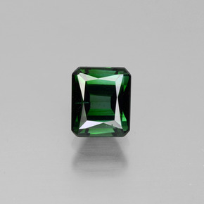1.23カラットの天然青みがかった緑トルマリン（6.3×5.3 mm・エメラルドカット）