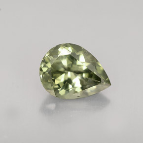 1.00カラットの天然ライトグリーントルマリン（8×6.1 mm・洋梨の形）