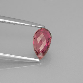 0.88カラットの天然パープルローズトルマリン（7.3×4.2 mm・ブリオレット）