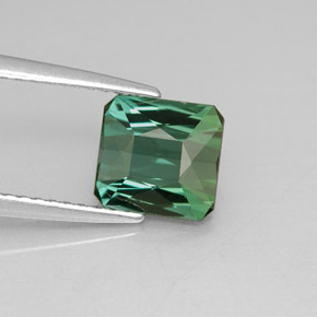 1.70カラットの天然ブルーグリーントルマリン（7.1×6.8 mm・エメラルドカット）