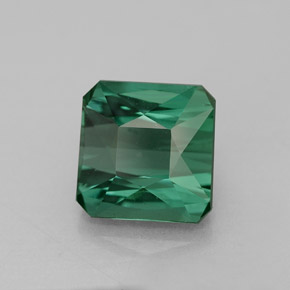1.81カラットの天然ブルーグリーントルマリン（6.6×6.6 mm・エメラルドカット）