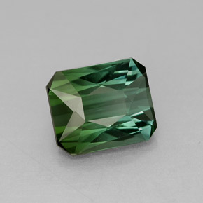 1.51カラットの天然ブルーグリーントルマリン（7.2×6 mm・エメラルドカット）