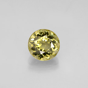 0.99カラットの天然緑がかったゴールドトルマリン（6.28 mm・ラウンドカット）
