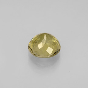 0.99カラットの天然緑がかったゴールドトルマリン（6.28 mm・ラウンドカット）