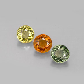 カラットの天然マルチカラートルマリン（4.91 mm・ラウンドカット）