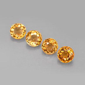カラットの天然オレンジトルマリン（4.40 mm・ラウンドカット）