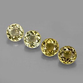 カラットの天然緑がかった黄色トルマリン（4.93 mm・ラウンドカット）