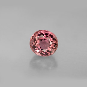1.39カラットの天然ピンクローズトルマリン（6.7×6.2 mm・オーバルカット）