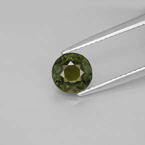 1.25カラットの天然ディープグリーントルマリン（6.53 mm・ラウンドカット）
