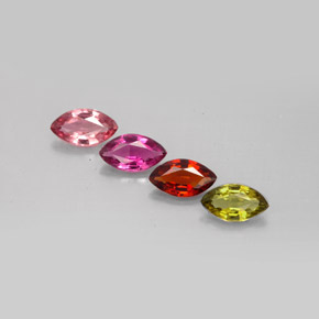 カラットの天然マルチカラートルマリン（7.1×4 mm・マーキス）