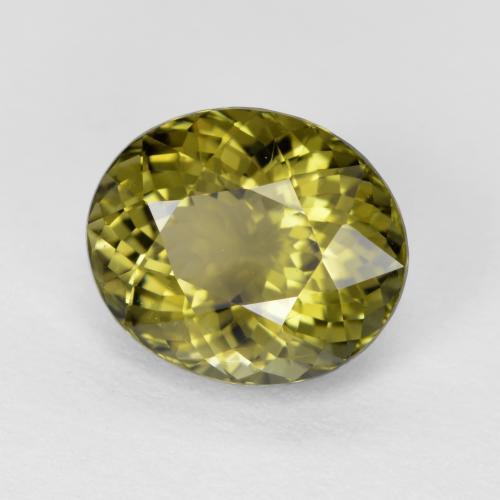 1.59カラットの天然ミディアムグリーントルマリン（8×6.8 mm・オーバルカット）