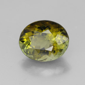 2.12カラットの天然オリーブグリーントルマリン（8.8×7.2 mm・オーバルカット）